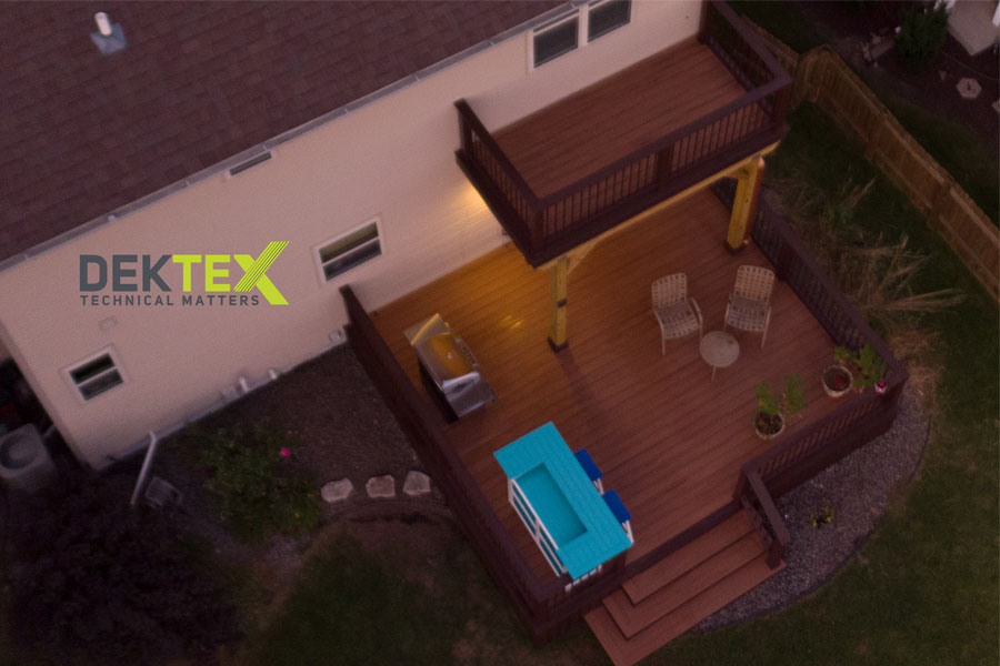 Two story deck made with Trex decking
