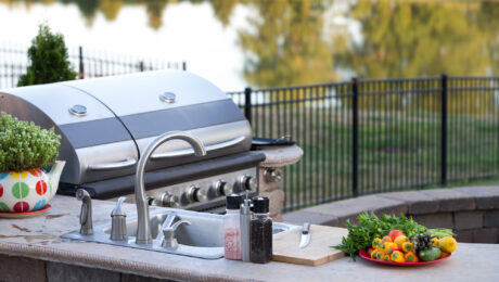 outdoor kitchen, hardscape, grill